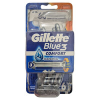 סכיני גילוח חד פעמיים 3 להבים לגברים 3 קומפורט ג'ילט בלו 6 יחידות