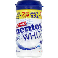 גומי לעיסה ללא סוכר בטעם מנטה פיור ווייט מנטוס 150 גרם