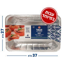 תבניות אלומיניום מלבניות בינוניות עבות עמוקות רוסטר הנמל 4 יחידות