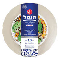 צלחות חד פעמיות גדולות דגם ונציה בצבע קרם הנמל 10 יחידות
