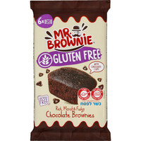 עוגות בראוניס שוקולד אישיות עם שבבי שוקולד מריר ללא גלוטן מיסטר ליימן שליסל 6 * 25 גרם