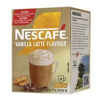 אבקה להכנת משקה קפה בטעם וניל לאטה נסקפה 8 * 17 גרם