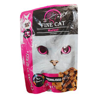 מזון לח לחתולים בטעם עוף ברוטב פיין קט 100 גרם