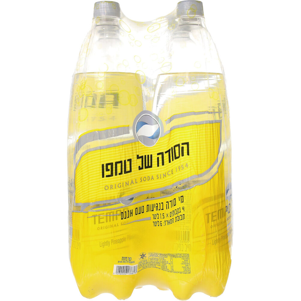 סודה בטעם אננס 1.5 ליטר רביעייה טמפו