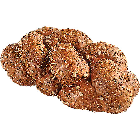 חלה דגנים קלועה 500 גרם