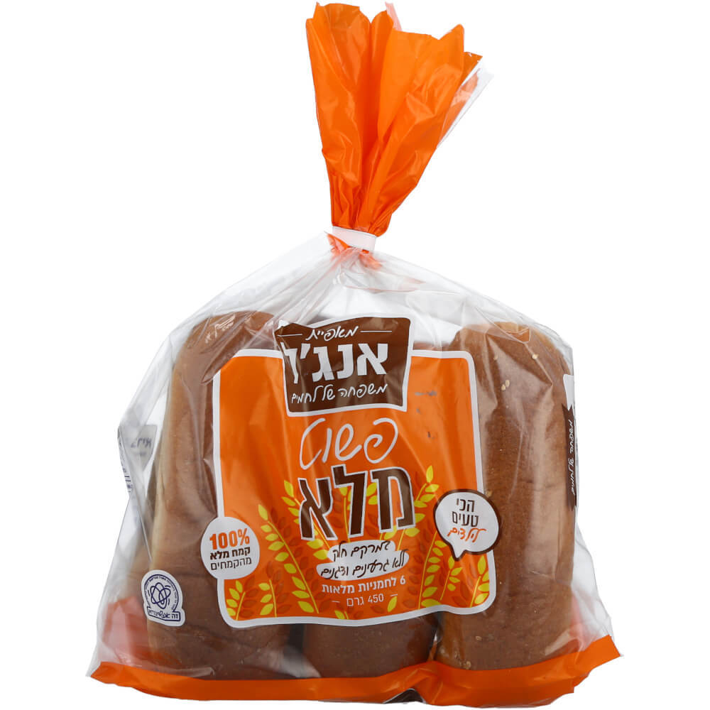 לחמניות פשוט מלא 6 יח 450 גר אנג`ל