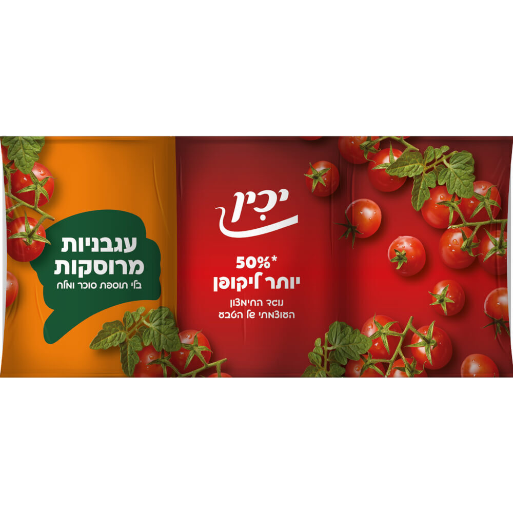 עגבניות מרוסקות 100% טבעי יכין 400 גר*3