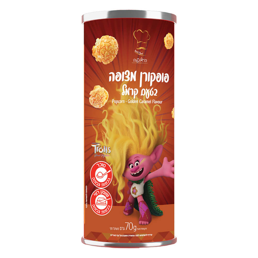 פופקורן מצופה קרמל 70 גר טרולים