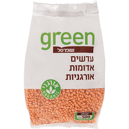 עדשים אדומות אורגניות500