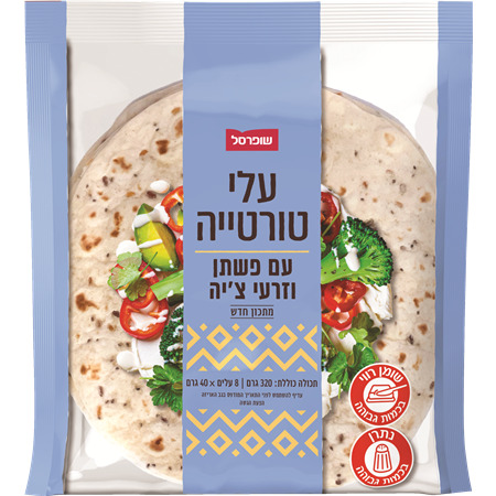 טורטיות פשתן וצ'יה 40*ג8